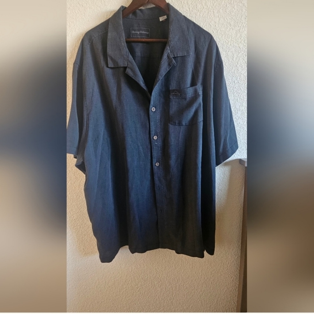 Black Tommy Bahama 2XLB Silk button down